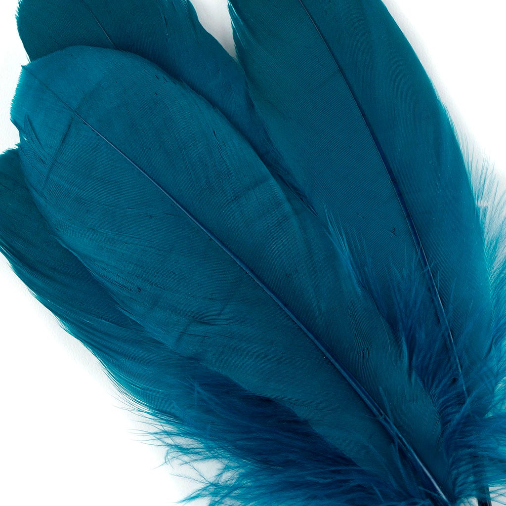 Bulk Goose Pallet Feathers 6-8 Inch - 1/4 LB - Peacock Blue