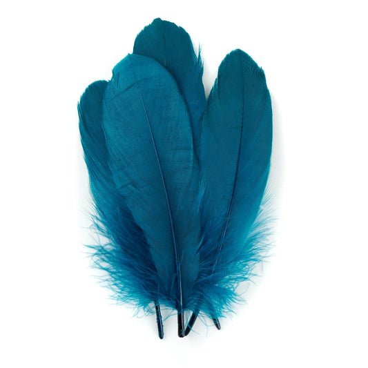 Goose Pallet Feathers 6-8" - 12 pc - Peacock Blue