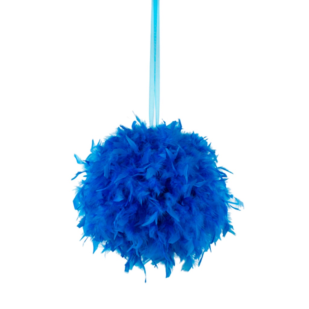 Chandelle Feather Pom Poms - Dark Turquoise - 18"