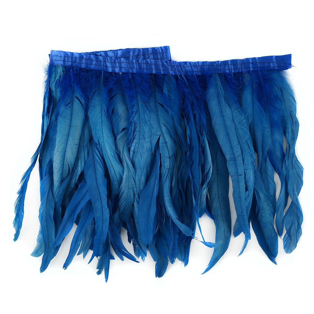 Bleach Dyed Coque Tail Fringe - 10-12" - Dark Turquoise