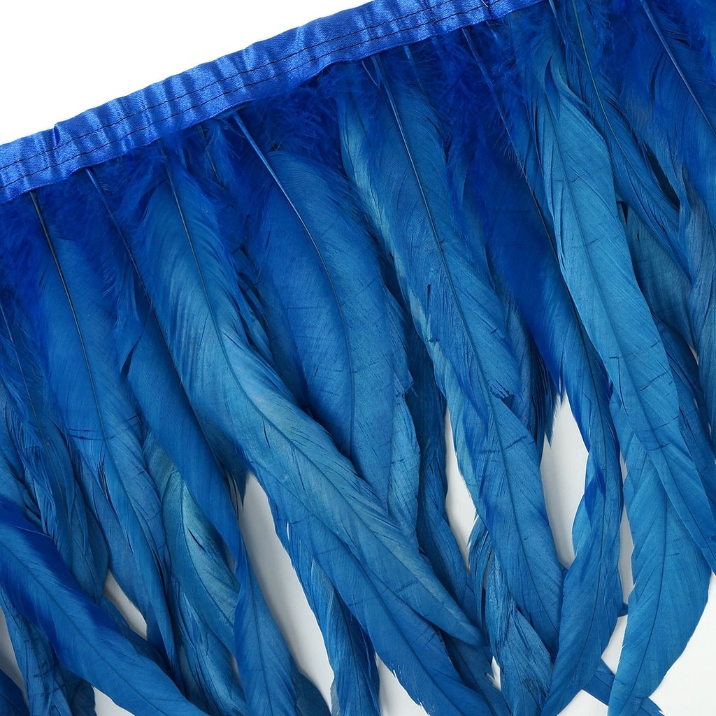 Bleach Dyed Coque Tail Fringe - 10-12" - Dark Turquoise