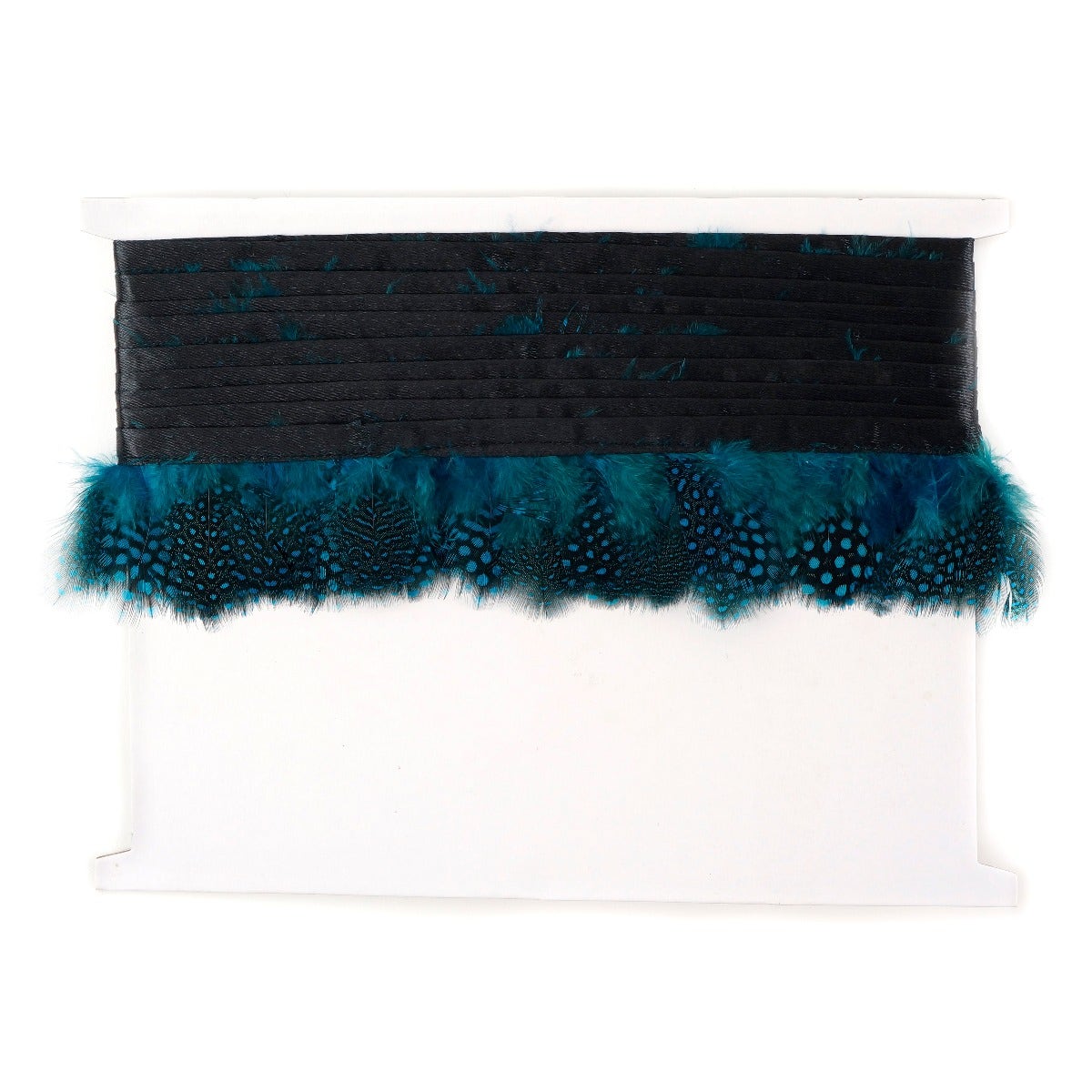 1 Yard Guinea Plumage Feather Fringe - 1.75" - Dark Turquoise