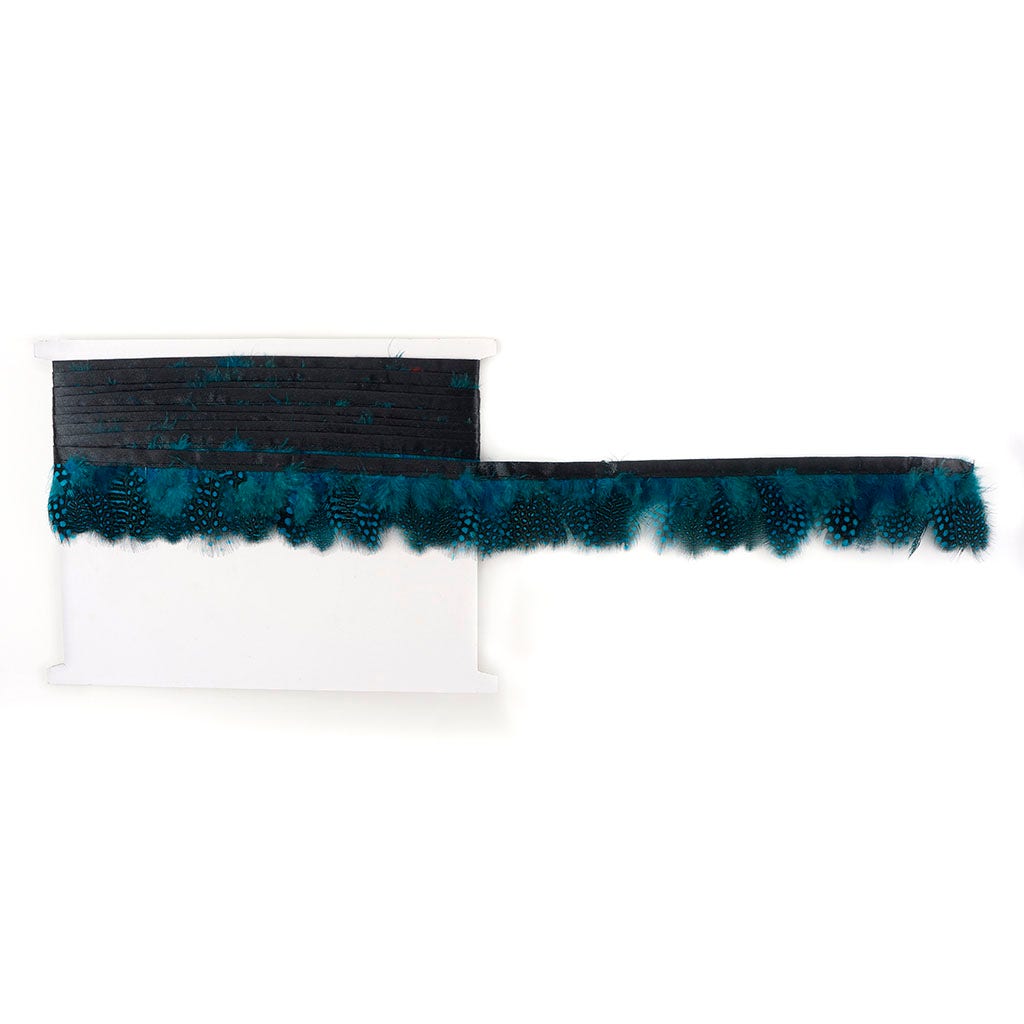 Guinea Plumage Feather Fringe - Dark Turquoise