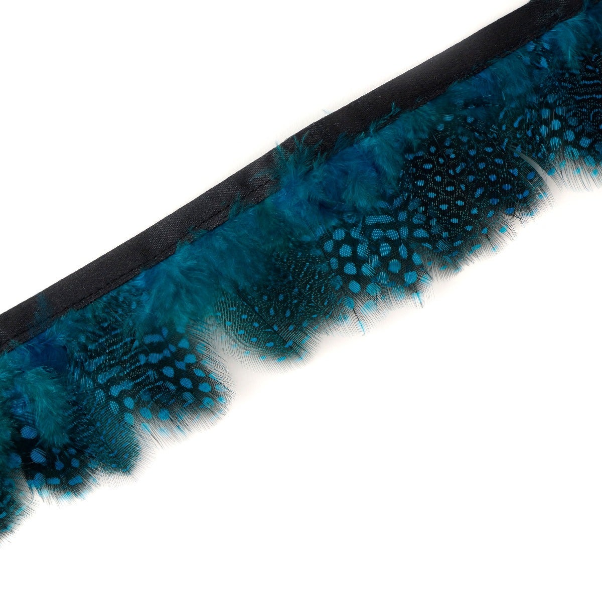 1 Yard Guinea Plumage Feather Fringe - 1.75" - Dark Turquoise