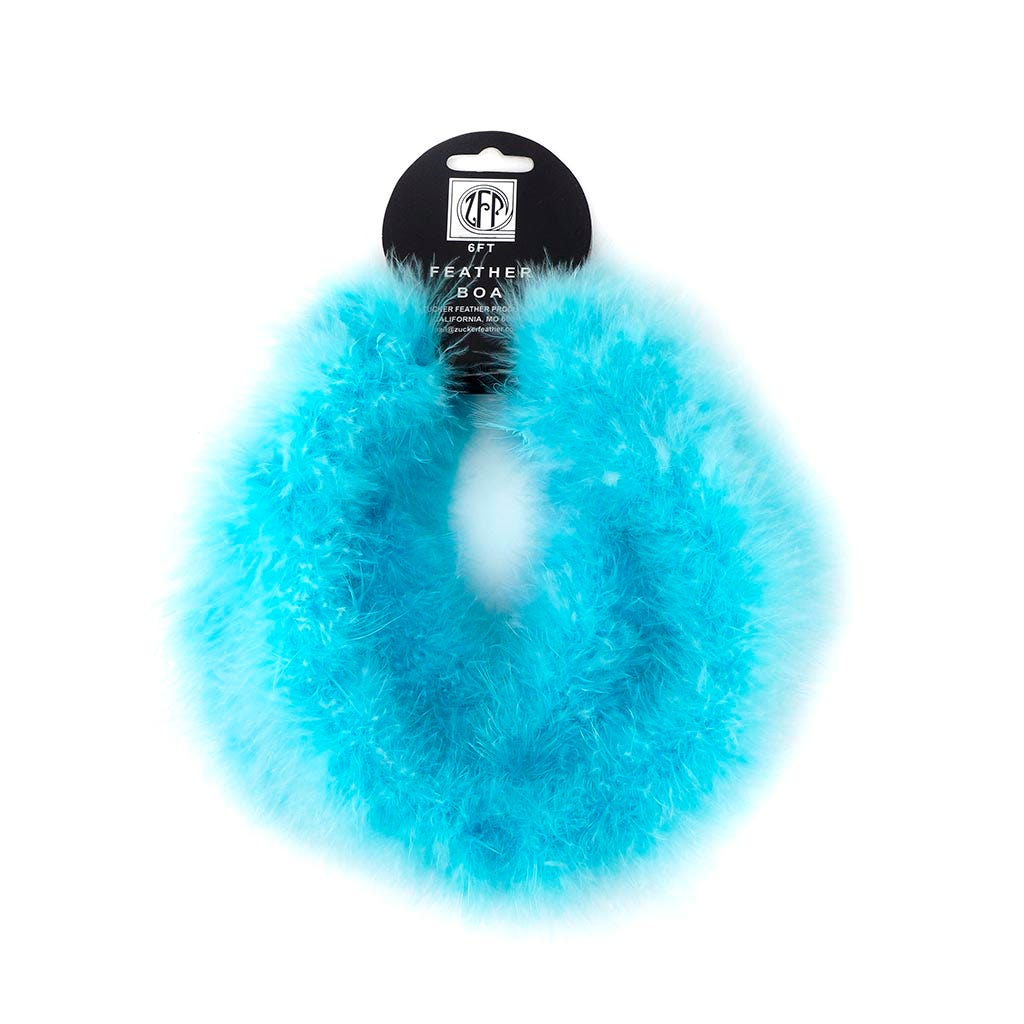 Thin Marabou Feather Boa - Light Turquoise