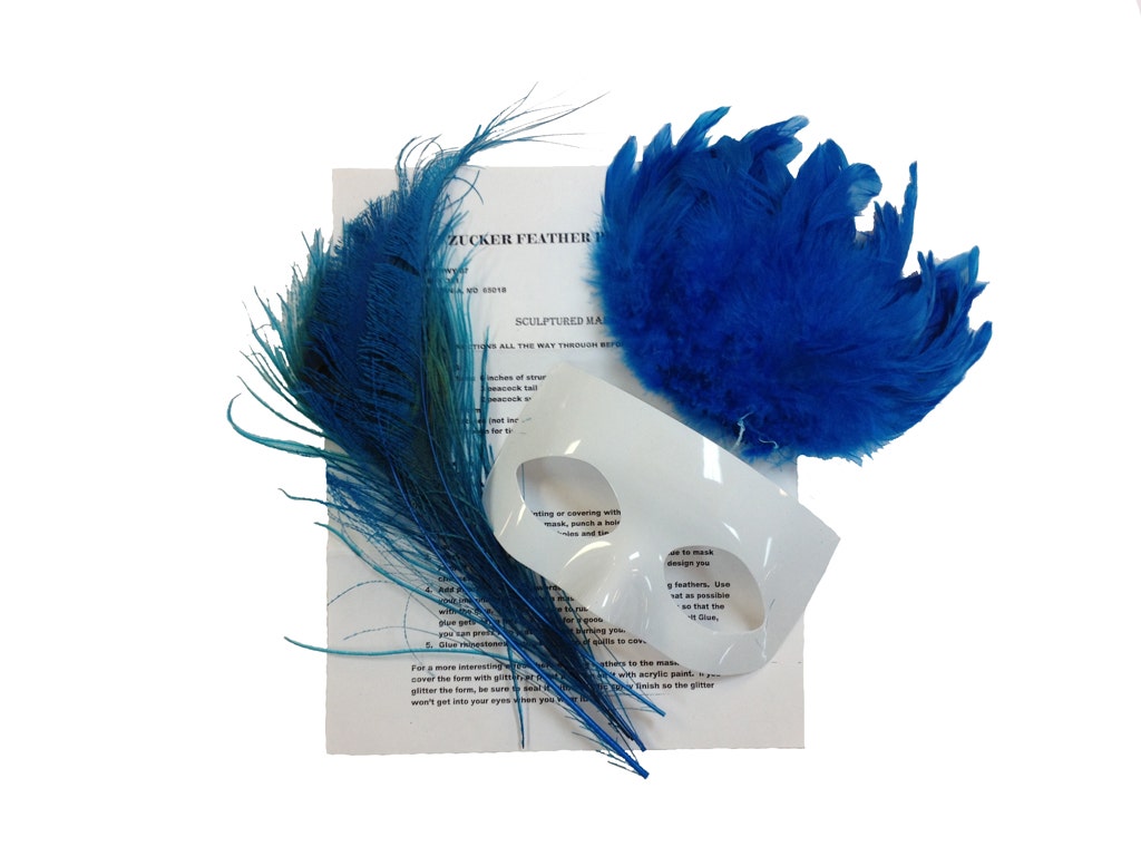 DIY Mask Kits-Assorted Feathers - Dark Turquoise