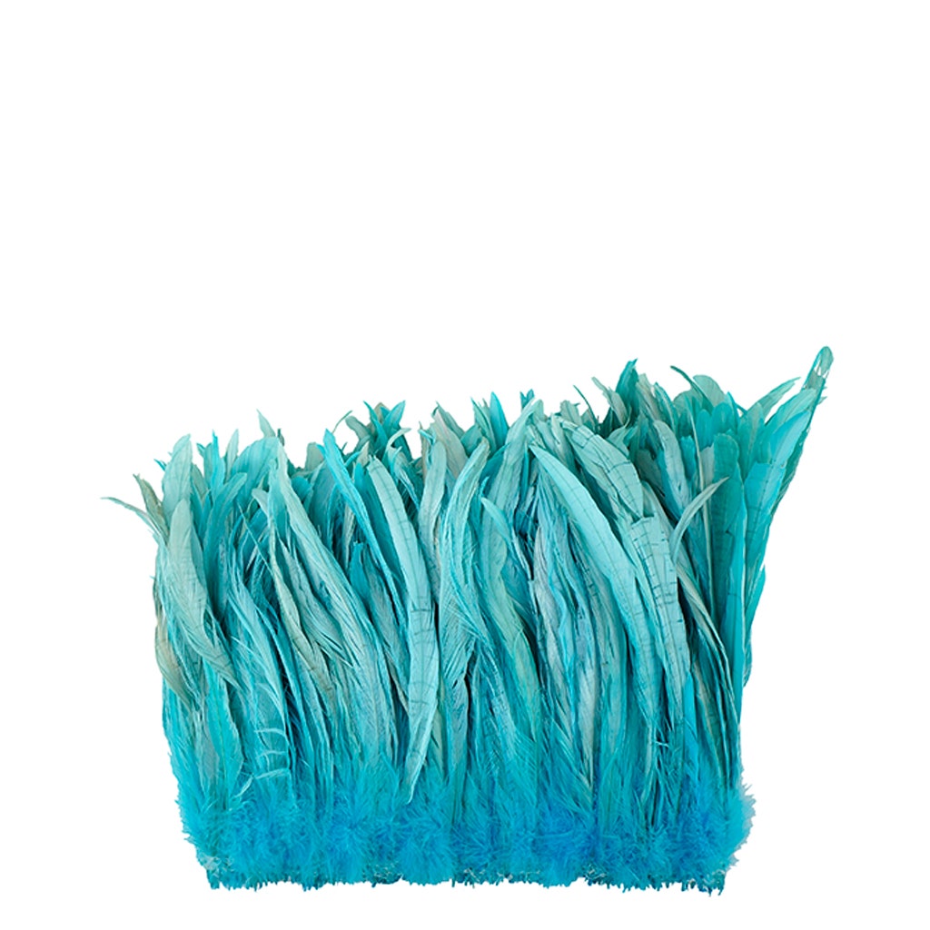 Rooster Coque Tails-Bleach-Dyed - Lt Turquoise