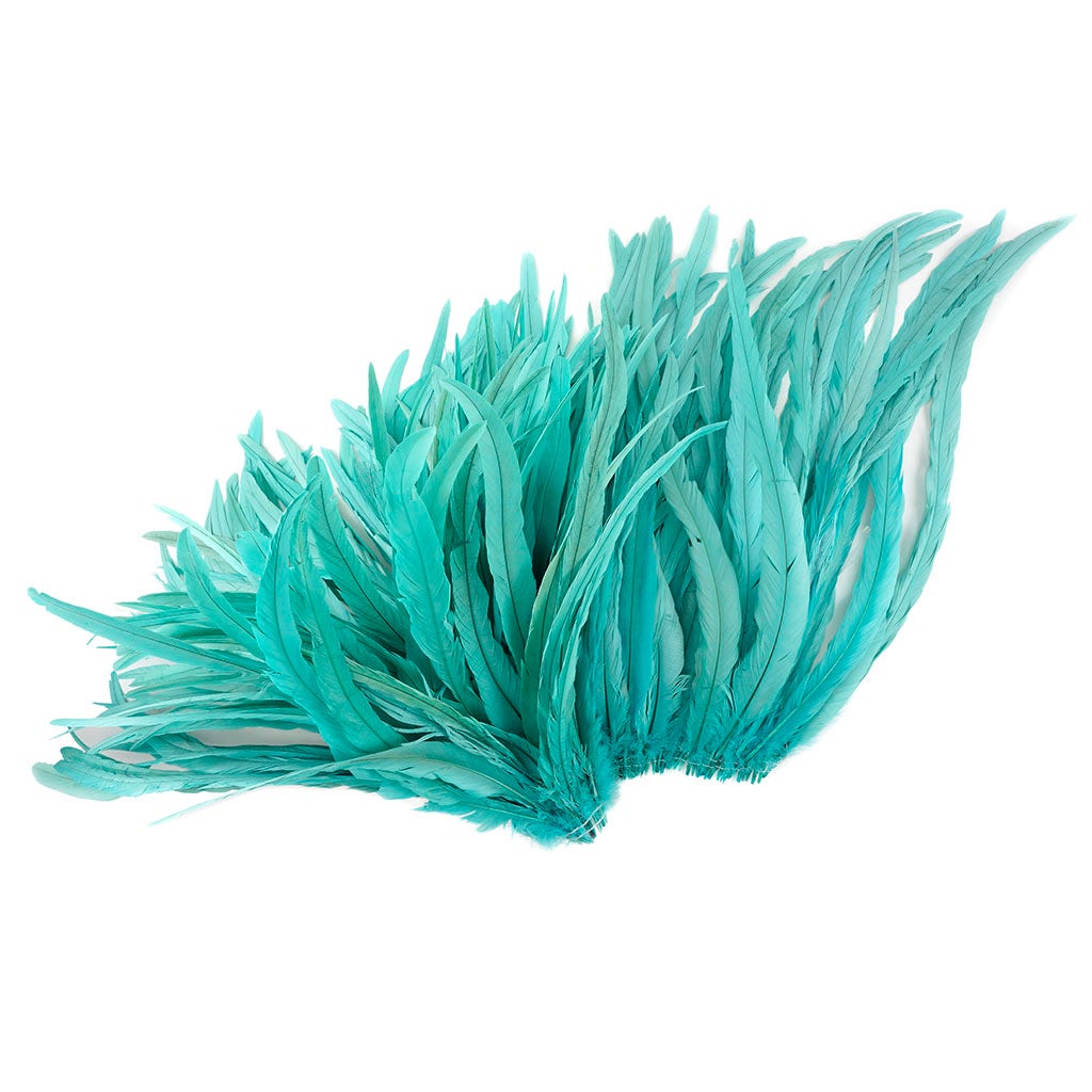 Rooster Coque Tails-Bleach-Dyed - Lt Turquoise