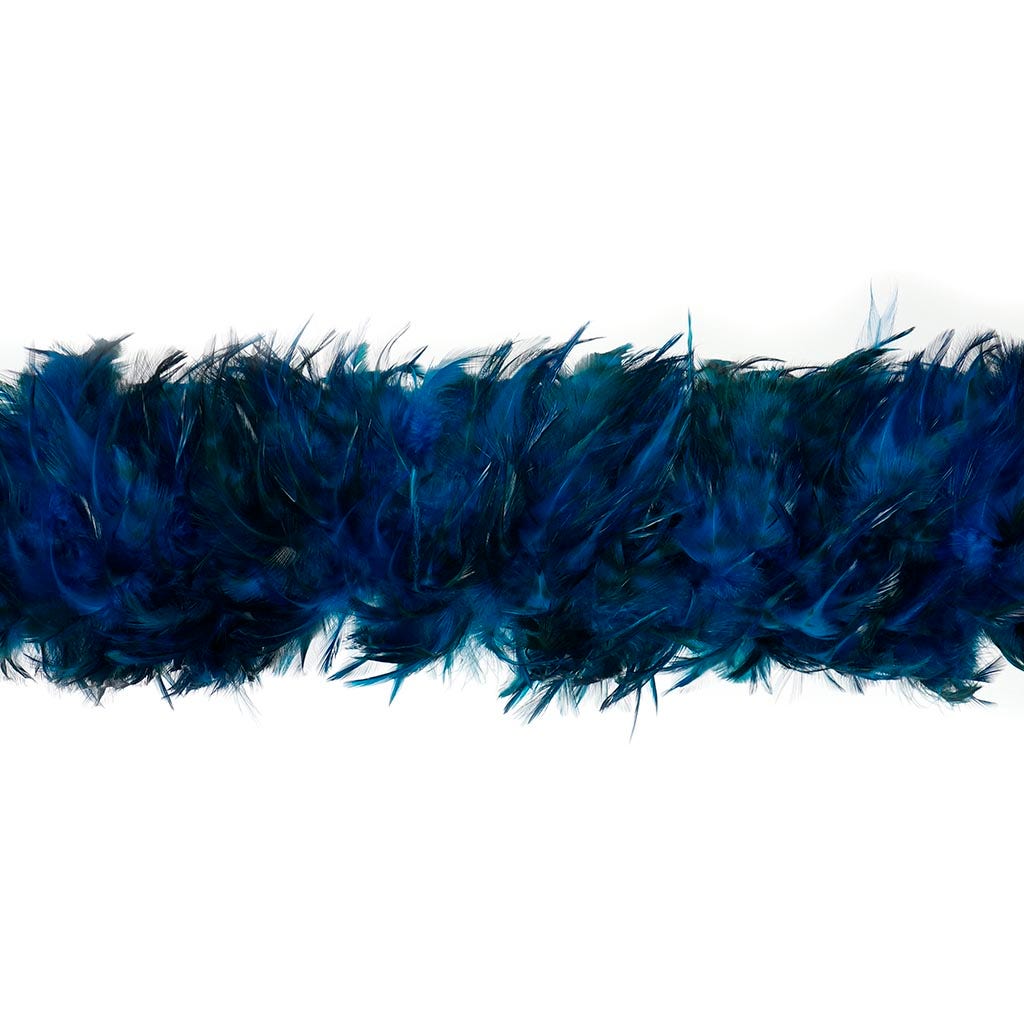 Red Chinchilla Saddle Rooster Feather Boa 5-6" - Dark Turquoise