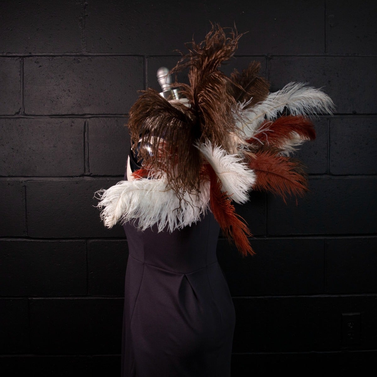 Owl Upcycled Ostrich Feather Costume Wings