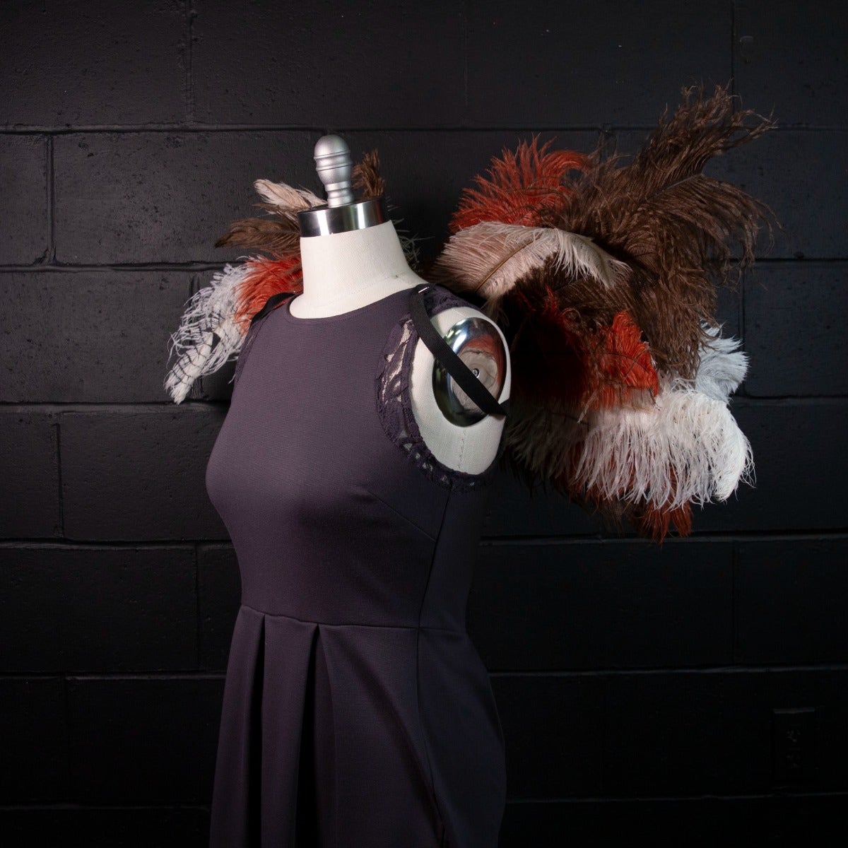 Owl Upcycled Ostrich Feather Costume Wings