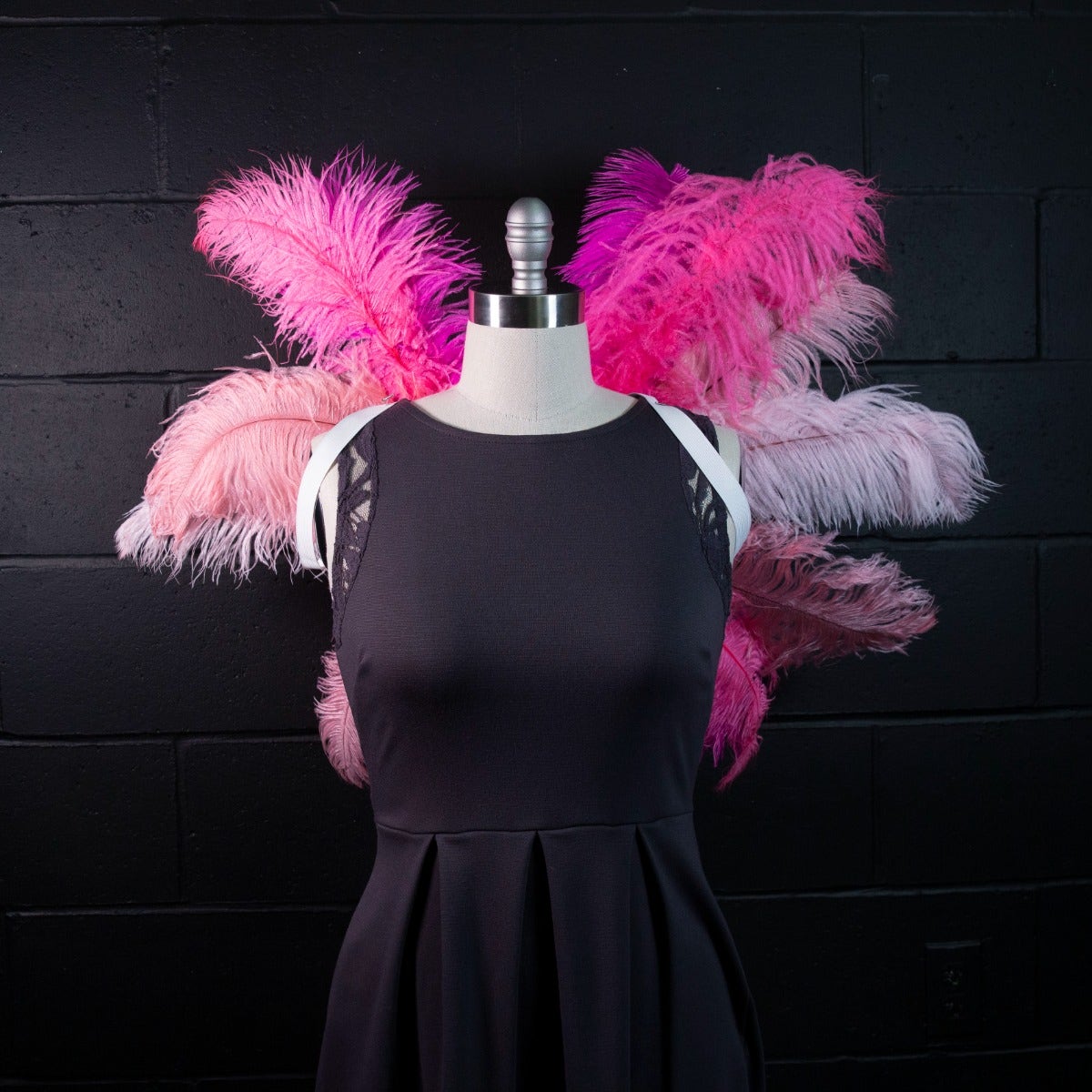 Large Upcycled Ostrich Feather Costume Wings Flamingo featherplace by Zucker Feather Products Inc