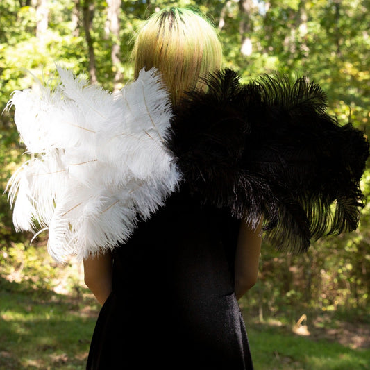 Black & White 3 in 1 Upcycled Feather Costume Wings