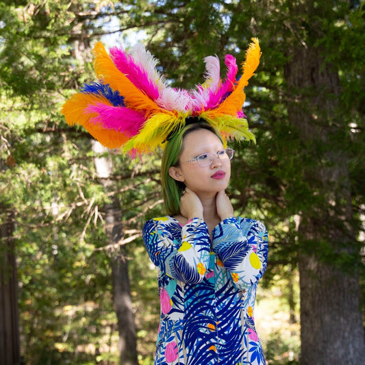 Rainbow 3 in 1 Upcycled Feather Costume Wings