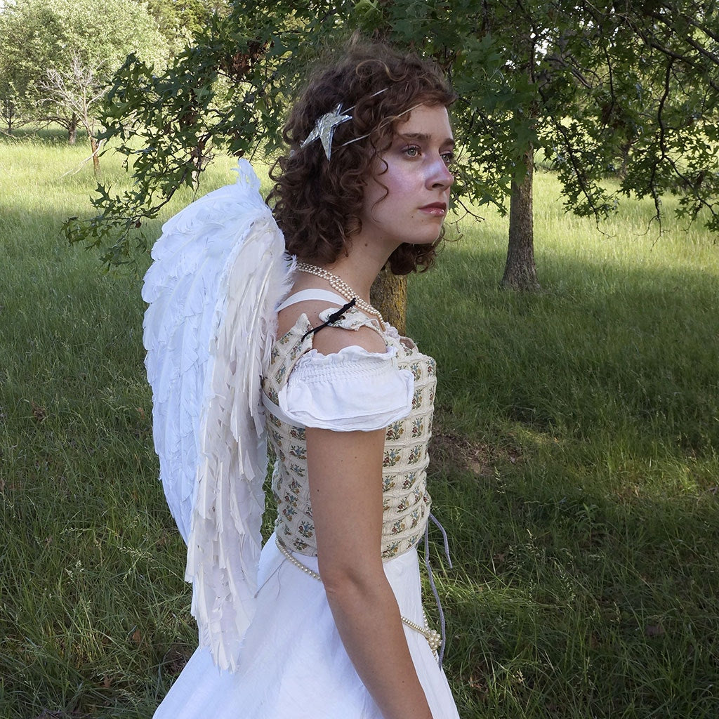 Large White Angel Costume Wings - Adult Fairy Halloween Cosplay Feather Wing