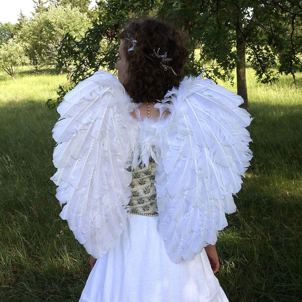 Large White Angel Costume Wings Adult Fairy Halloween Feather Wing