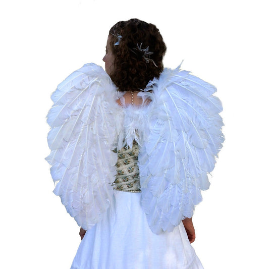 Large White Angel Costume Wings - Adult Fairy Halloween Cosplay Feather Wing