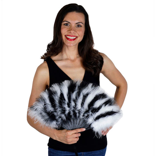 Marabou Feather Fan Sectional - White/Black