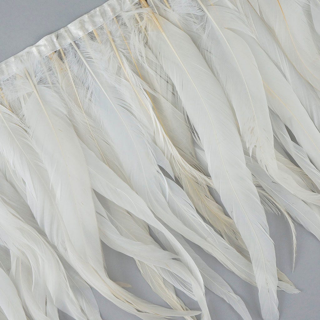 White Coque Fringe - 10 -12"