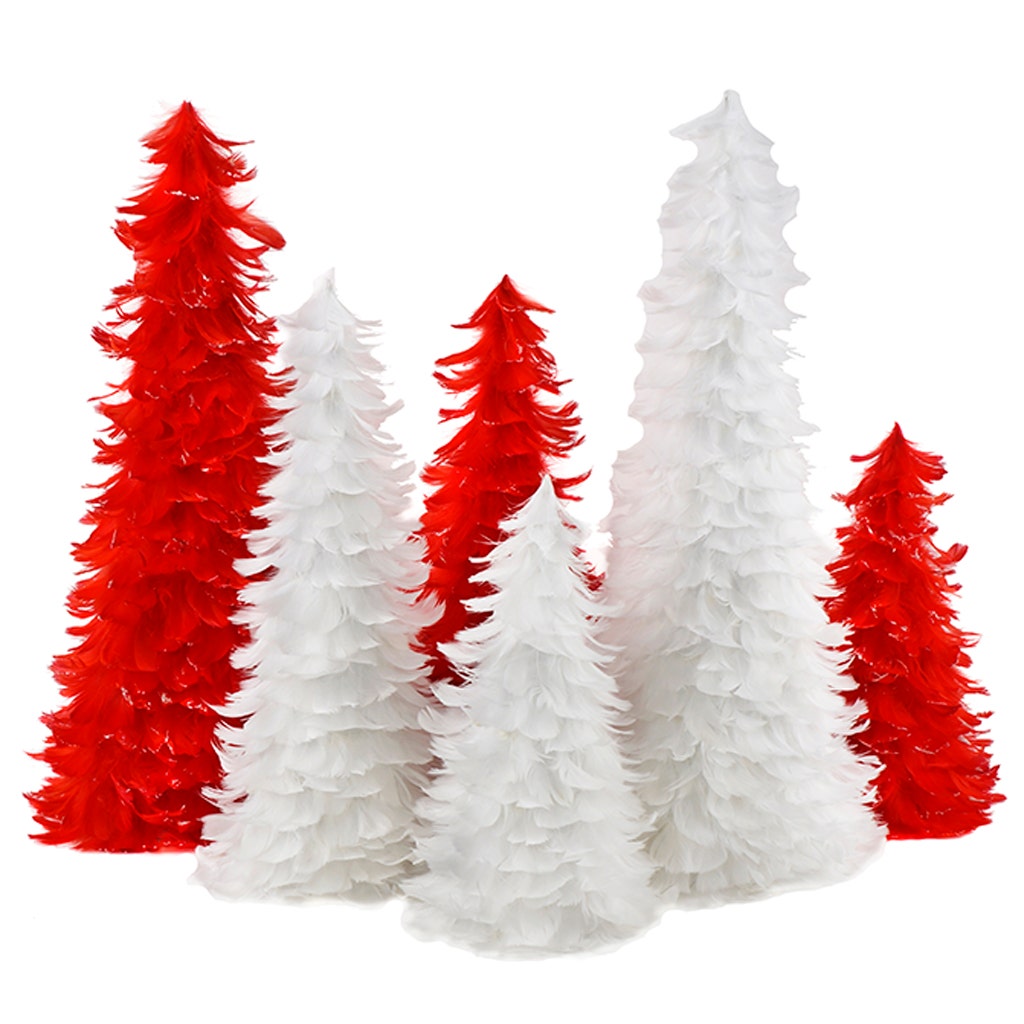 Goose Coquille Feather Tree - White - 18"