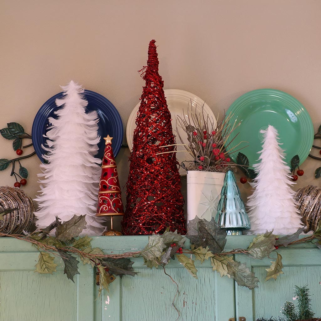 Large Feather Christmas Tree Décor