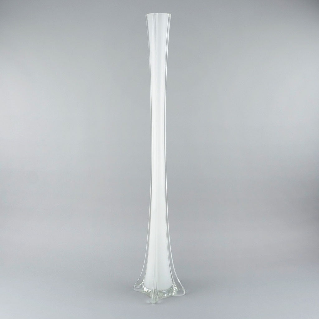 Eiffel Tower Glass Vase 24" White