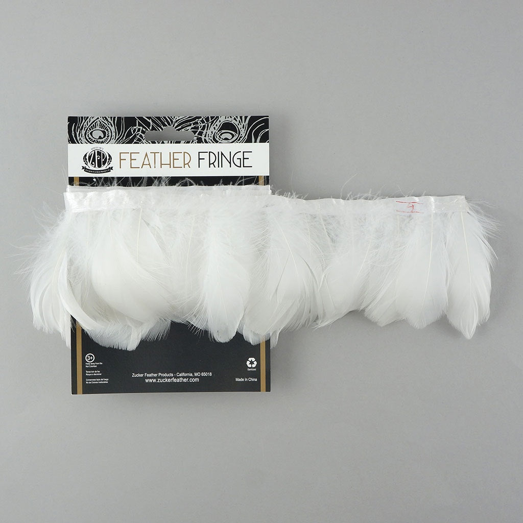 Goose Feather Fringe Trim - 1 Yard - White