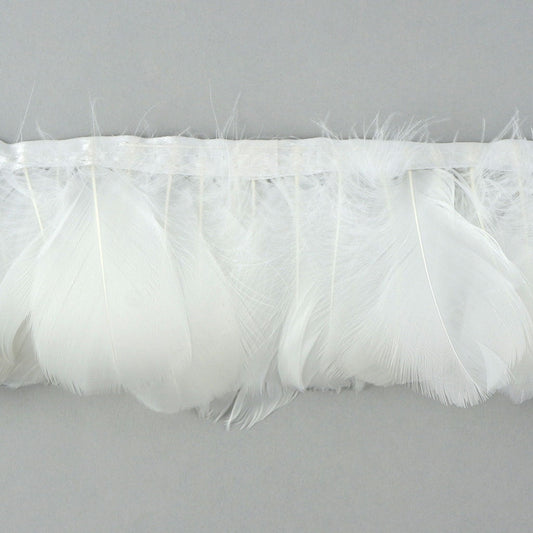Goose Feather Fringe Trim - 1 Yard - White