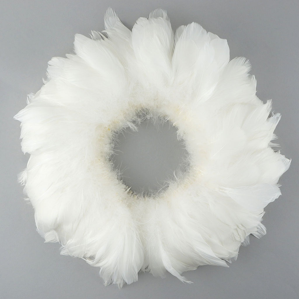 Goose Coquille Feathers Dyed White