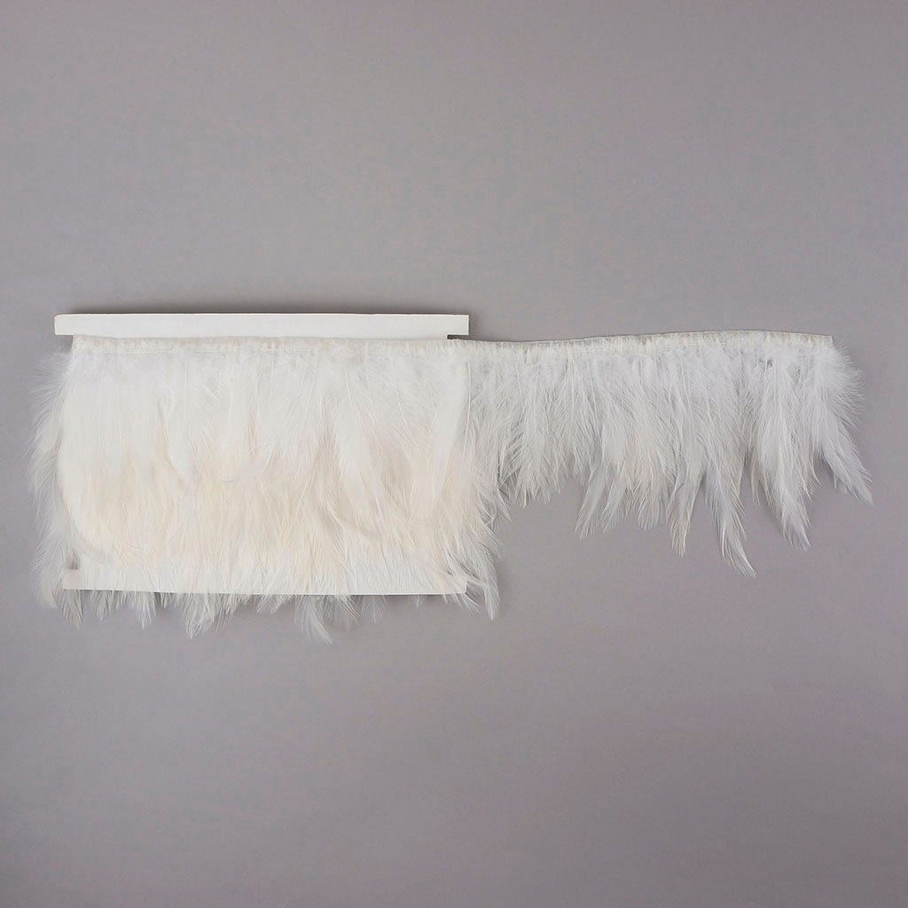 Dyed Hackle Feather Fringe - White