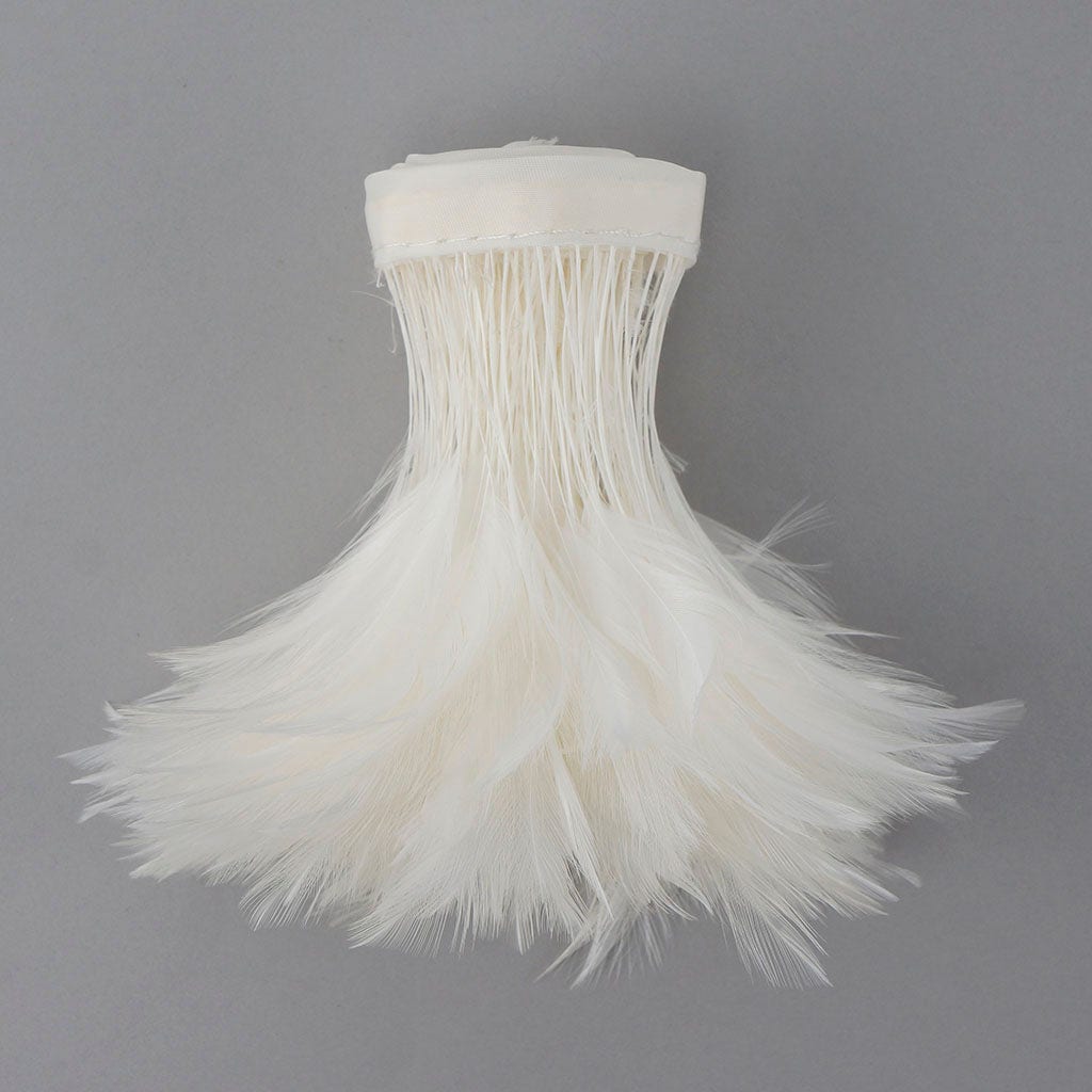 Stripped Hackle Feather Fringe - White