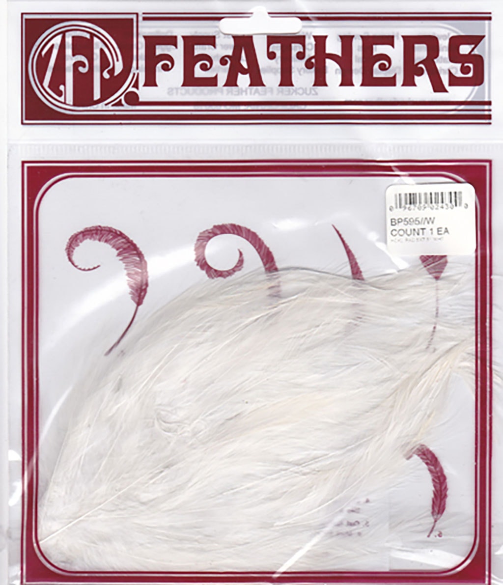 Hackle Feather Pad Dyed - White