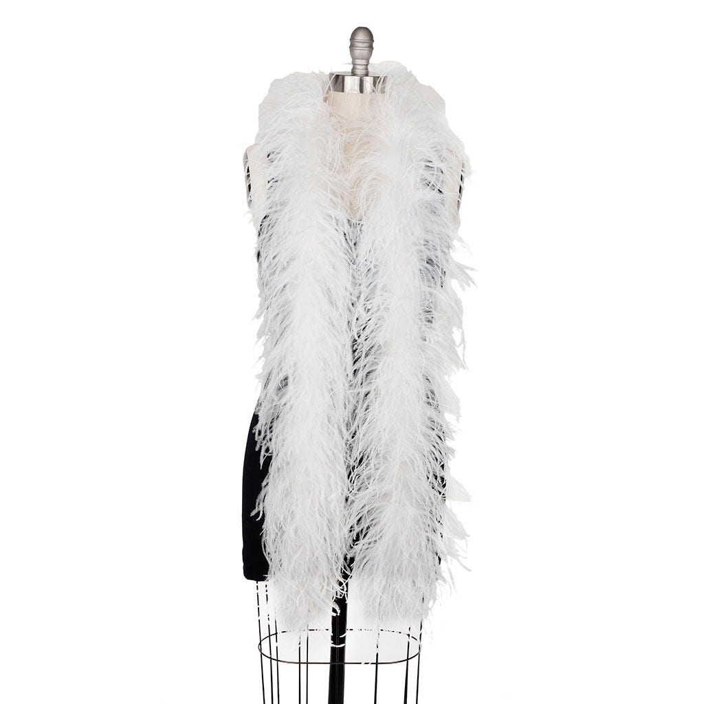 White 3 Ply Ostrich Feather Boa