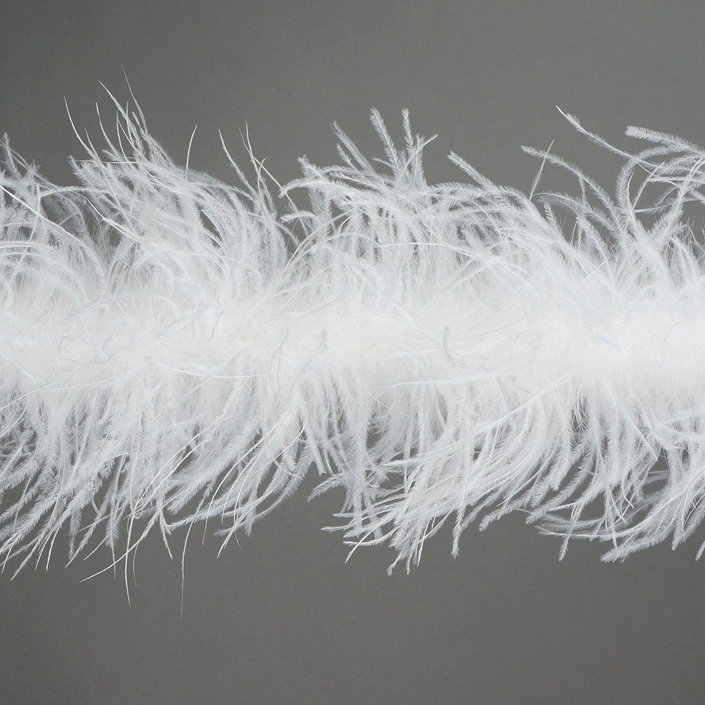 White 3 Ply Ostrich Feather Boa