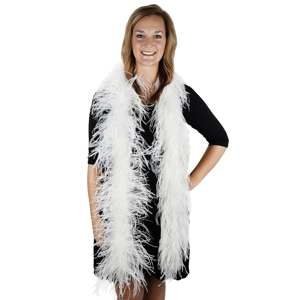 White 3 Ply Ostrich Feather Boa