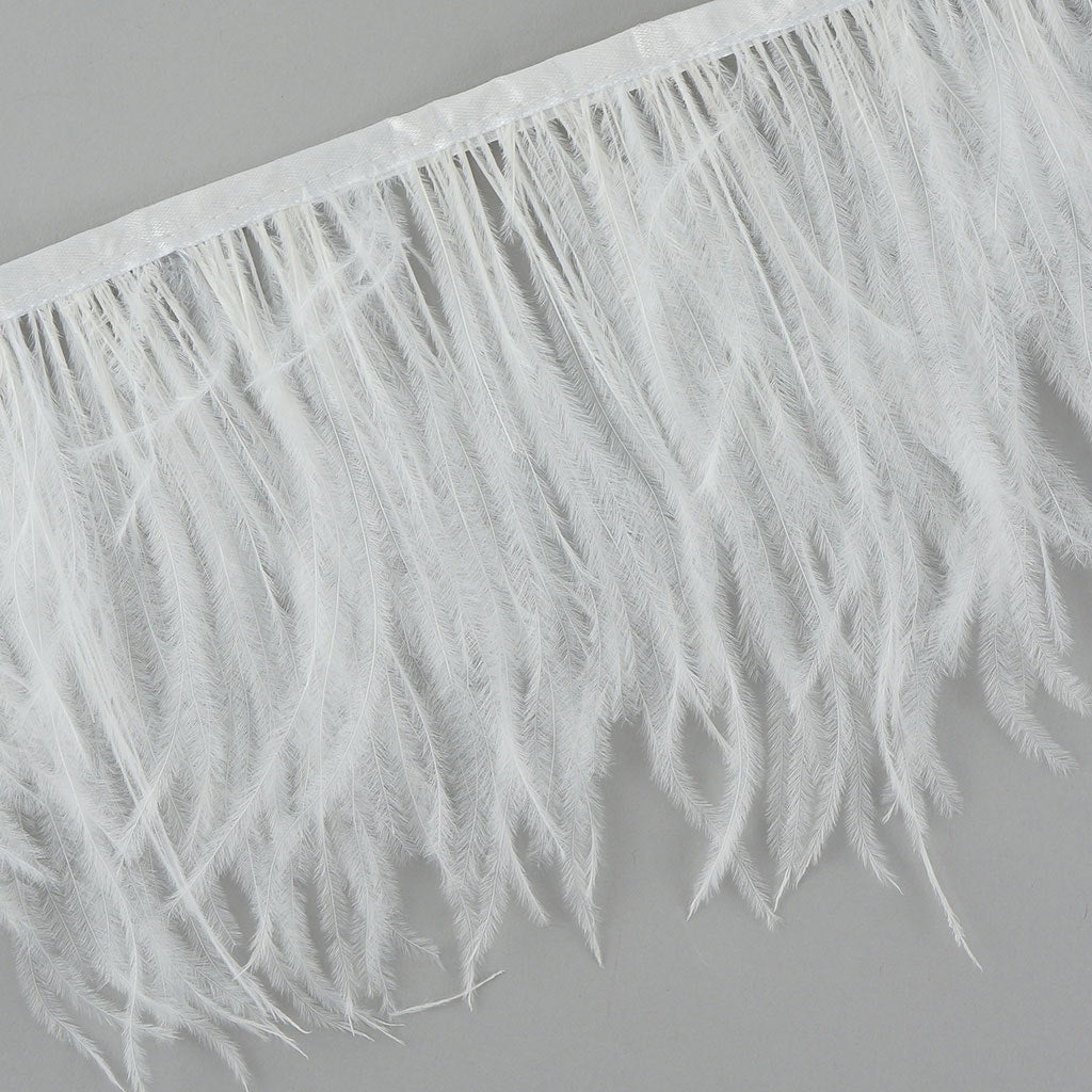Ostrich Economy Feather Fringe 1PLY 1yd White