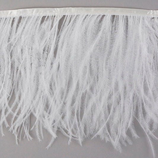 One-Ply Ostrich Feather Fringe - 5 Yards - White