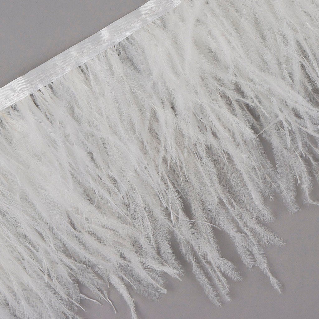 Ostrich Feather Fringe 2PLY - White