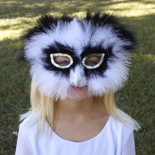 Feather Panda Mask - Black/White