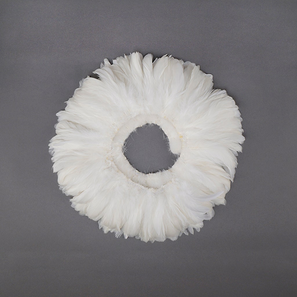 Rooster Coque Tails Feathers Bleached White 3-6" [1/4 LB Bulk]