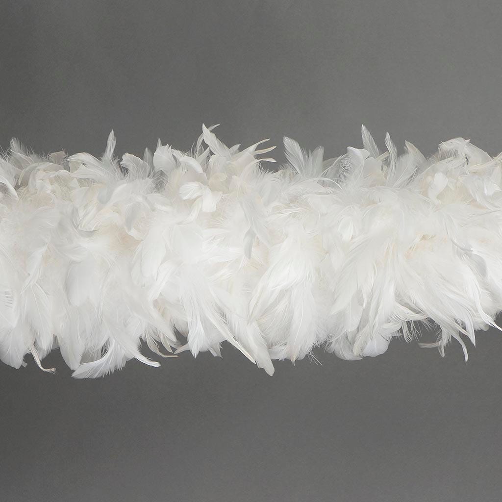 Rooster Schlappen Feather Boas - 8 -10" - White