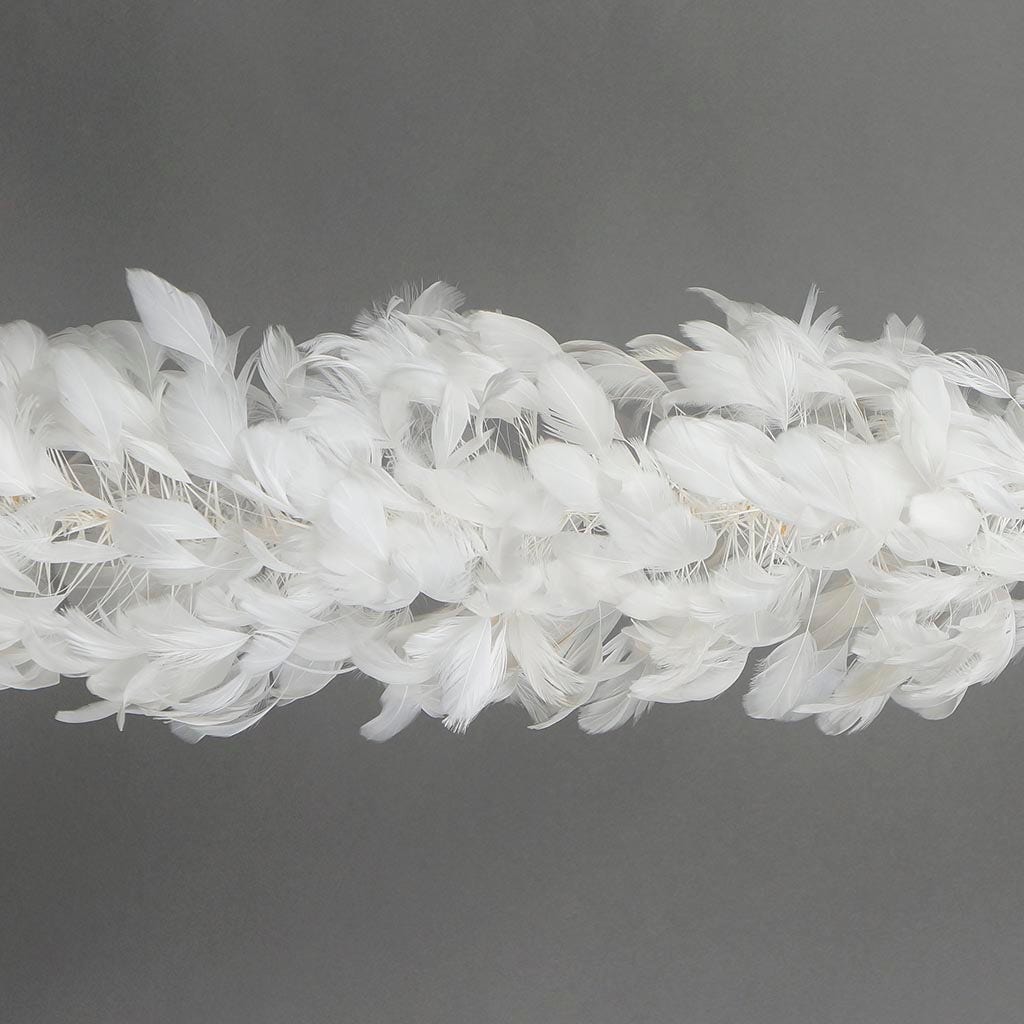 Stripped Coque Feather Boa - White