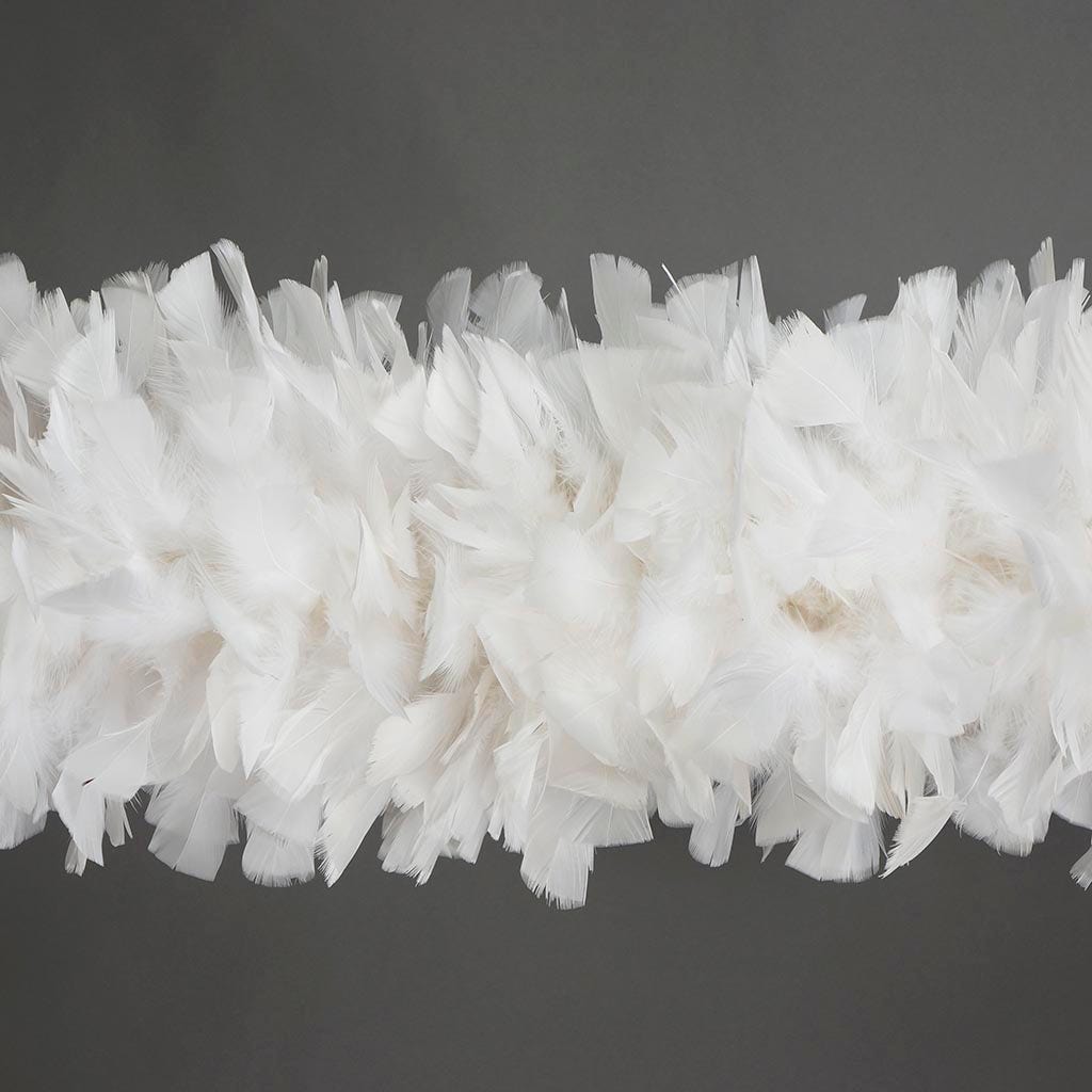 Turkey Feather Boa 10-14" - White