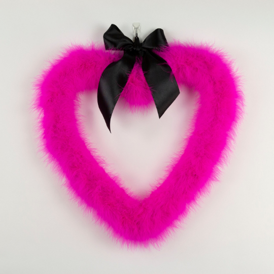 Decorative Red & Purple Feather Heart Shaped Wreath Wall Art for Sale