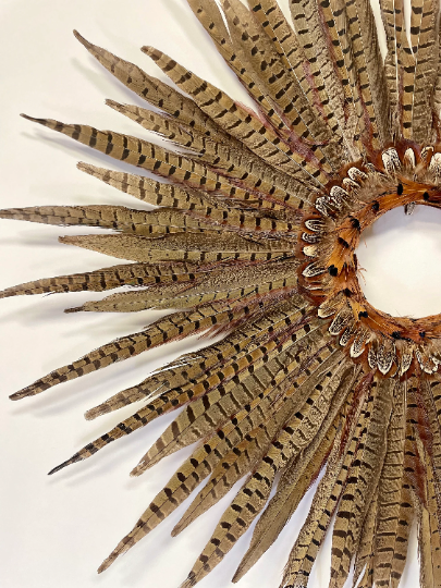 Natural Pheasant Wreath | Real Feather Home Decor