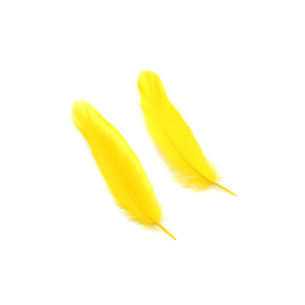 Goose Satinette Feathers Dyed - Yellow - 1/4 lb