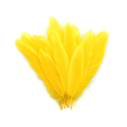 Goose Satinette Feathers Dyed - Yellow - 1/4 lb