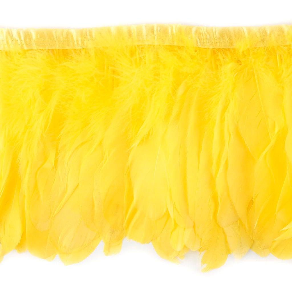 Parried Goose Pallet Feather Fringe - Lemon Yellow