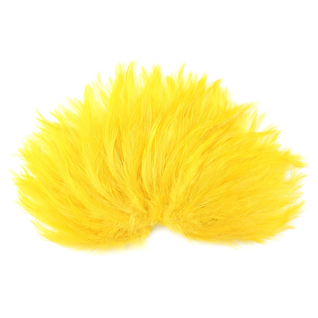 Feather Hackle Pads Dyed - Yellow