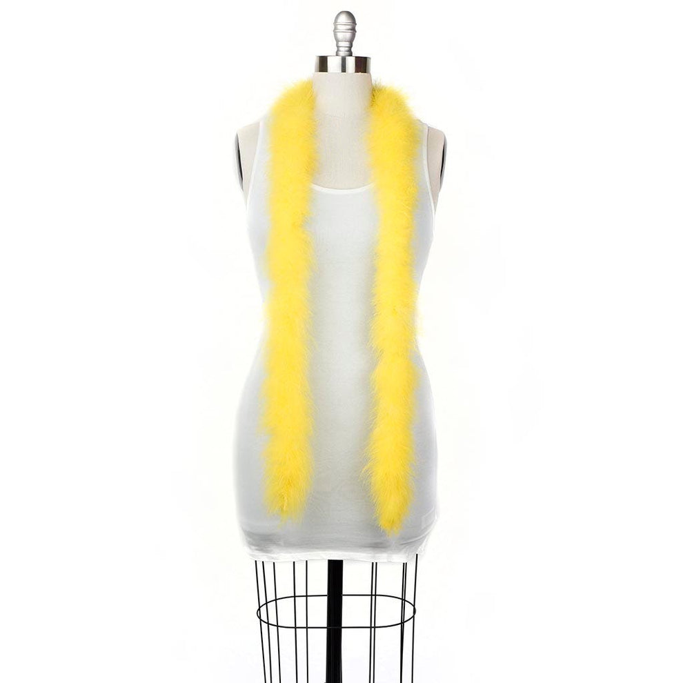 2 Yards Yellow Marabou Feather Boa | Heavy Weight Solid Color Boa ...